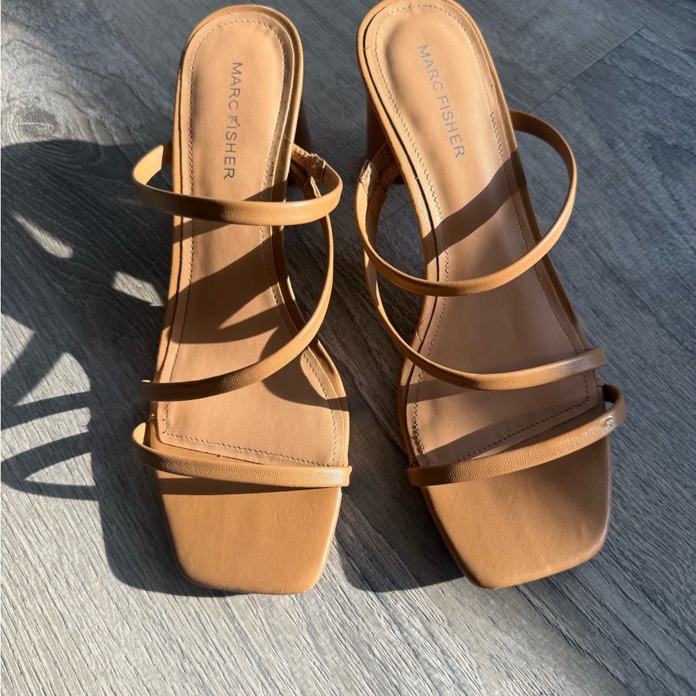 Marc Fisher Camel Strappy Sandals